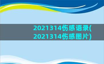 2021314伤感语录(2021314伤感图片)