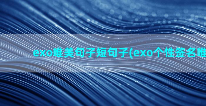 exo唯美句子短句子(exo个性签名唯美句子)