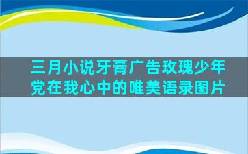 三月小说牙膏广告玫瑰少年党在我心中的唯美语录图片