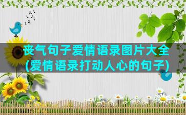 丧气句子爱情语录图片大全(爱情语录打动人心的句子)