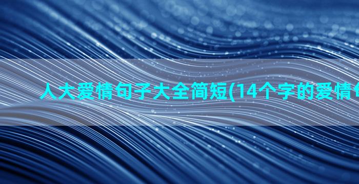 人大爱情句子大全简短(14个字的爱情句子大全)