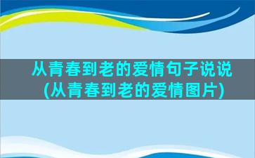 从青春到老的爱情句子说说(从青春到老的爱情图片)