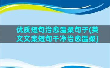 优质短句治愈温柔句子(英文文案短句干净治愈温柔)