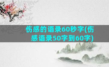 伤感的语录60秒字(伤感语录50字到60字)