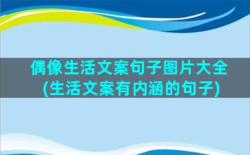 偶像生活文案句子图片大全(生活文案有内涵的句子)