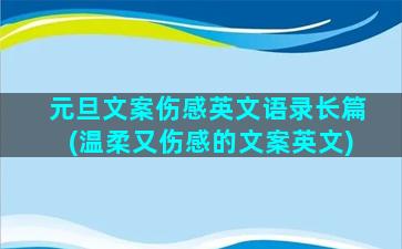 元旦文案伤感英文语录长篇(温柔又伤感的文案英文)