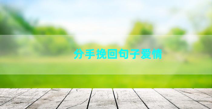 分手挽回句子爱情