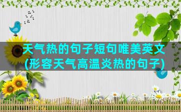 天气热的句子短句唯美英文(形容天气高温炎热的句子)