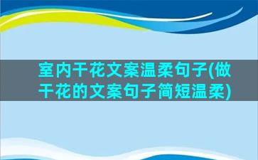 室内干花文案温柔句子(做干花的文案句子简短温柔)