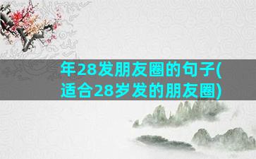 年28发朋友圈的句子(适合28岁发的朋友圈)