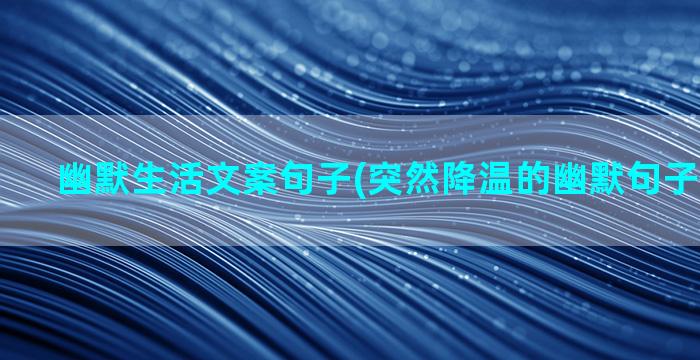 幽默生活文案句子(突然降温的幽默句子文案图片)