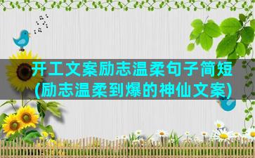 开工文案励志温柔句子简短(励志温柔到爆的神仙文案)