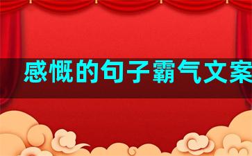 感慨的句子霸气文案爱情