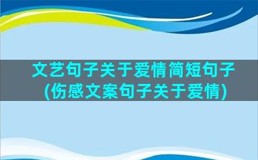 文艺句子关于爱情简短句子(伤感文案句子关于爱情)