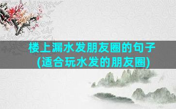 楼上漏水发朋友圈的句子(适合玩水发的朋友圈)