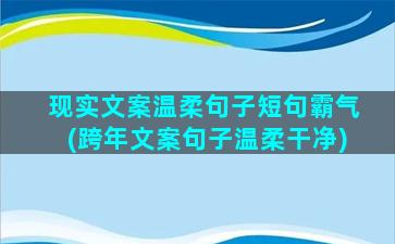 现实文案温柔句子短句霸气(跨年文案句子温柔干净)