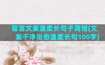 留言文案温柔长句子简短(文案干净治愈温柔长句100字)