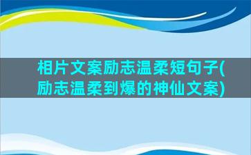 相片文案励志温柔短句子(励志温柔到爆的神仙文案)