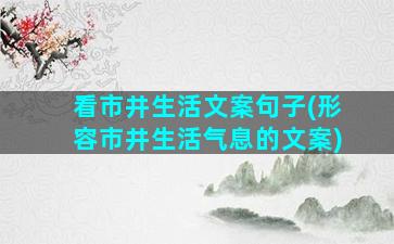 看市井生活文案句子(形容市井生活气息的文案)