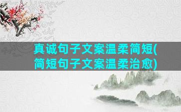 真诚句子文案温柔简短(简短句子文案温柔治愈)