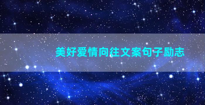 美好爱情向往文案句子励志