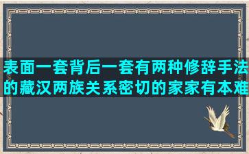 表面一套背后一套有两种修辞手法的藏汉两族关系密切的家家有本难念的经小学四年级句子训练(表面一套背后一套表情包)