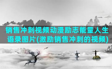 销售冲刺视频动漫励志能量人生语录图片(激励销售冲刺的视频)